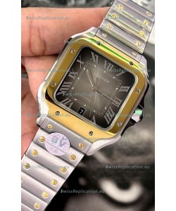 Cartier Santos De Cartier 904L Steel Brown Dial Two Tone 1:1 Mirror Replica - 40MM Stainless Steel Watch