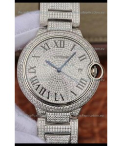 Ballon De Cartier Swiss Automatic Watch with Diamonds Embedded Dial and Casing - 42MM