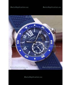 Calibre De Cartier Watch 42MM Blue Dial Steel Case - 1:1 Mirror Replica Watch