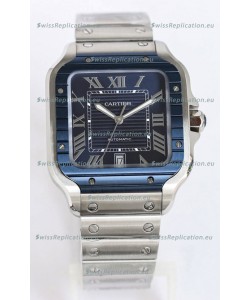 Santos De Cartier 1:1 Blue DLC Bezel Swiss Replica Watch 40MM