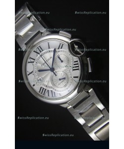 Ballon De Cartier Chronograph in Stainless Steel Case White Dial - 1:1 Mirror Replica