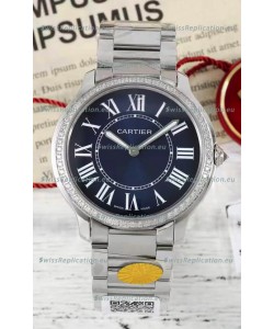 Cartier Ronde Must 36MM Swiss Quartz Blue Dial 1:1 Mirror Swiss Replica Watch 