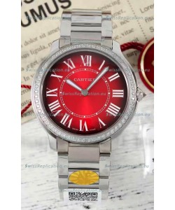 Cartier Ronde Must 36MM Swiss Quartz Red Dial 1:1 Mirror Swiss Replica Watch 