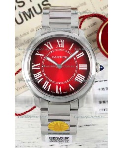 Cartier Ronde Must 36MM Swiss Quartz Red Dial 1:1 Mirror Swiss Replica Watch 