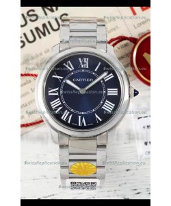 Cartier Ronde Must 36MM Swiss Quartz Blue Dial 1:1 Mirror Swiss Replica Watch 