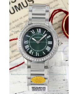 Cartier Ronde Must 29MM Swiss Quartz Green Dial 1:1 Mirror Swiss Replica Watch 