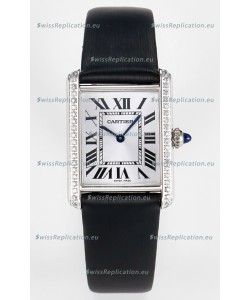 Tank Must Cartier Super Clone Edition 33.7MM Watch in Steel Casing White Dial 