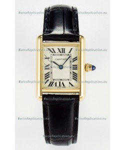 Tank Must Cartier Super Clone Edition 29MM Watch in Yellow Gold Casing 