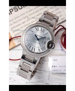 Ballon De Cartier Swiss Automatic Steel Dial Mirror Quality 33MM in Stainless Steel 