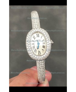 Baignoire De Cartier Diamonds Paved Super Clone Quartz Replica Watch