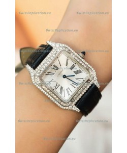 Cartier Santos Dumont 27.5MM Super Clone Edition Watch in Mossanites Casing