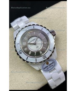 Chanel J12 Ladies White Ceramic Casing 2 Tone Dial Watch 1:1 Mirror Replica Watch