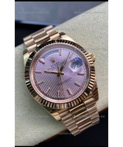 Rolex Day Date 40MM M228235-0005 1:1 Rose Gold in Champange Dial 1:1 Mirror Replica Watch