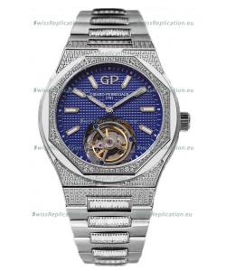 Girard Perregaux Laureato Tourbillon 1:1 Blue Dial Mirror Swiss Replica Watch 