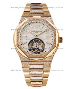 Girard Perregaux Laureato Tourbillon 1:1 Mirror Swiss Replica Watch Rose Gold Casing 