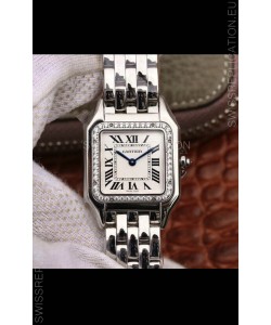 Cartier PANTHERE Edition 1:1 Mirror Quality Swiss Replica Watch in White Dial - Diamonds Bezel 