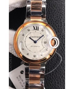 Ballon De Cartier Swiss Quartz 1:1 Mirror Quality 28MM in Two Tone Rose Gold Casing