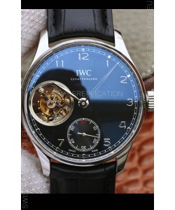 IWC Portuguese Genuine Swiss Tourbillon Movement Watch in Black Dial