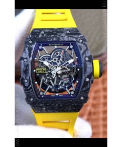 Richard Mille RM35-02 Rafael Nadal Forged Carbon Case with Yellow Strap - 1:1 Super Swiss Quality