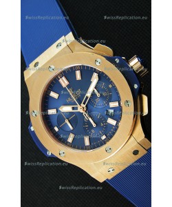Hublot Big Bang Pink Gold Blue Swiss Replica Watch 1:1 Mirror Replica 
