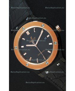 Hublot Classic Fusion Ceramic King Gold Black Dial Swiss Replica Watch - 1:1 Mirror Replica