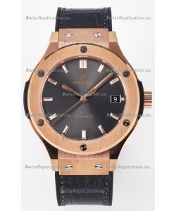 Hublot Super Clone Classic Fusion Rose Gold 38MM 1:1 Mirror Replica Watch Grey Dial