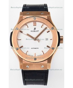 Hublot Super Clone Classic Fusion Rose Gold 42MM 1:1 Mirror Replica Watch White Dial