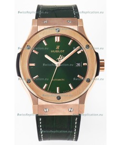 Hublot Super Clone Classic Fusion Rose Gold 42MM 1:1 Mirror Replica Watch Green Dial