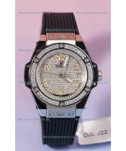 Hublot Big Bang One Click Mossanites Paved Dial Swiss Replica Watch