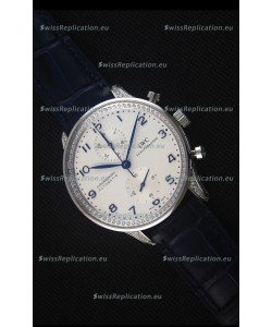 IWC Portuguese Chronograph White Dial with Diamonds 1:1 Mirror Replica Watch