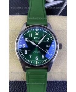 IWC Pilot MARK Series IW328205 1:1 Mirror Swiss Replica Watch in Green Dial Rubber Strap