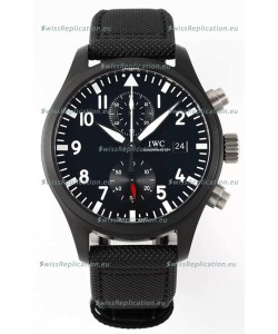 IWC Pilot's Chronograph Top Gun Ceramic IW389001 1:1 Mirror Replica in Black Dial