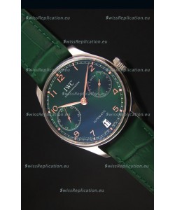 IWC Portugieser Swiss 1:1 Mirror Replica Watch Green Dial Steel Case Watch