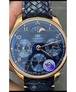 IWC Portuguese Perpetual Calendar Rose Gold Swiss Replica Watch REF. IW503312