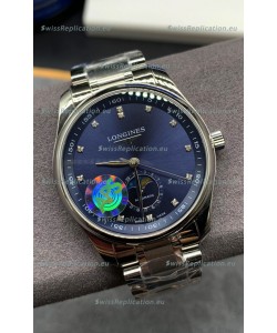 Longines Master Collection Automatic Moonphase Blue Dial Swiss Replica Watch Steel Strap