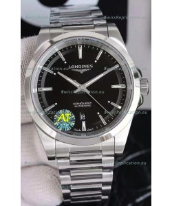 Longines Conquest Automatic Black Dial Automatic Watch in Steel Casing