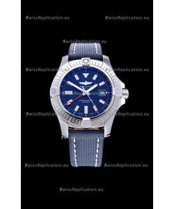 Breitling Avenger 43 Automatic Blue Dial Military Strap 1:1 Mirror Swiss Replica Watch 
