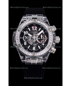 Hublot Big Bang Unico Plexiglass Casing 1:1 Mirror Edition Swiss Replica Watch Black Strap
