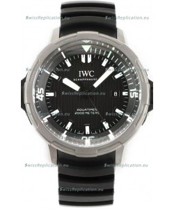 IWC Aquatimer IW358002 1:1 Titanium Mirror Swiss Replica Watch in Black Dial Rubber Strap
