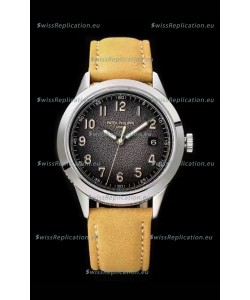 Patek Philippe Calatrava 5226G-001 904L Steel 1:1 Mirror Replica Watch Leather Strap