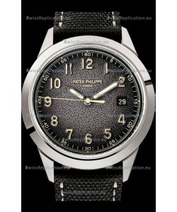 Patek Philippe Calatrava 5226G-001 904L Steel 1:1 Mirror Replica Watch Hybrid Leather/Canvas Strap