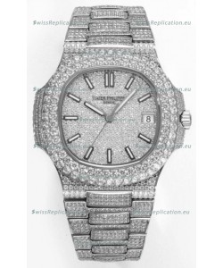 Patek Philippe Nautilus 5711/A Swiss Replica Watch 1:1 Mirror Replica in 904L Steel Diamonds Casing