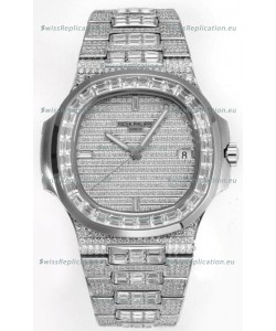 Patek Philippe Nautilus 5711/A Swiss Replica Watch 1:1 Mirror Replica in 904L Steel Diamonds Casing