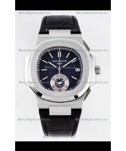 Patek Philippe Nautilus 5980/1A 904L Steel Case in Blue Dial Leather Strap - 1:1 Mirror Replica