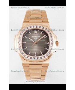 Patek Philippe Nautilus 5711/R Grey Dial 1:1 Mirror Swiss Replica Watch in Rose Gold 904L Steel 