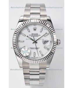 Rolex Datejust Cal.3235 Movement Swiss Watch 1:1 Mirror Replica 904L Steel 41MM - White Dial 