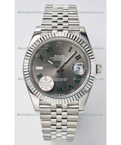 Rolex Datejust Cal.3235 WIMBLEDON Swiss Watch 1:1 Mirror Replica 904L Steel 41MM - Grey Dial 