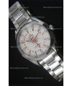 Omega Seamaster COAX GMT Stainless Steel Swiss Watch in White Dial