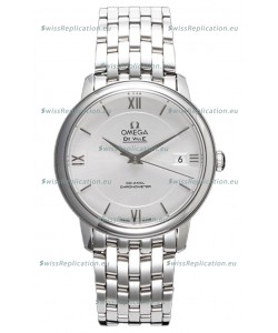 Omega De Ville Co-Axial Chronometer 36.8MM Swiss Replica Watch in Silver Dial 