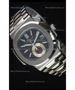 Patek Philippe Nautilus 5980 Chronograph Steel Case in Black Dial - 1:1 Mirror Replica